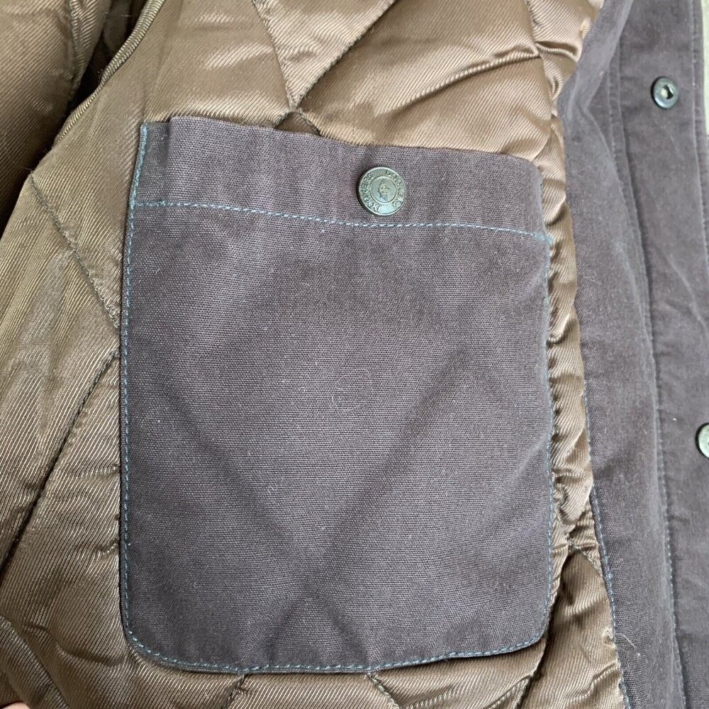 Dockers Mens Metal Clip Hook & Ring Closure Heavy Coat Quilt Lining Brown Size L - Picture 12 of 16